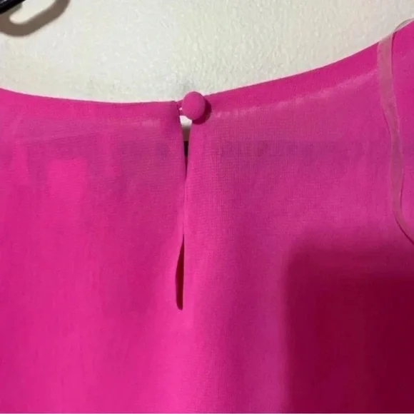🌸Bisou Bisou🌸 Sheer Barbie Pink Blouse; S Med, Lovely EUC - Picture 3 of 7